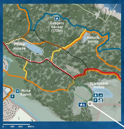 Tillgängliga leder närbild karta